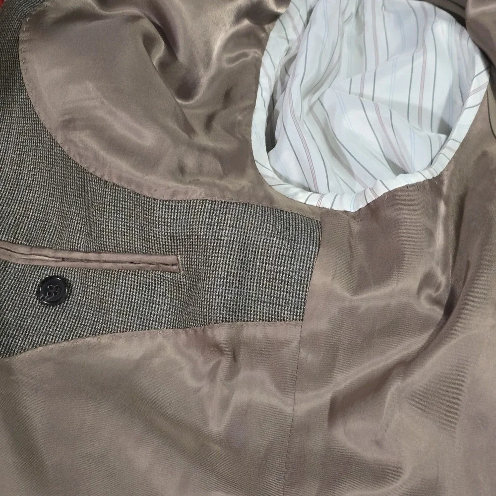 Lauren Ralph Lauren Men's LRL Silk Wool 2‎ Button Blazer Sport Coat Brown 46 R